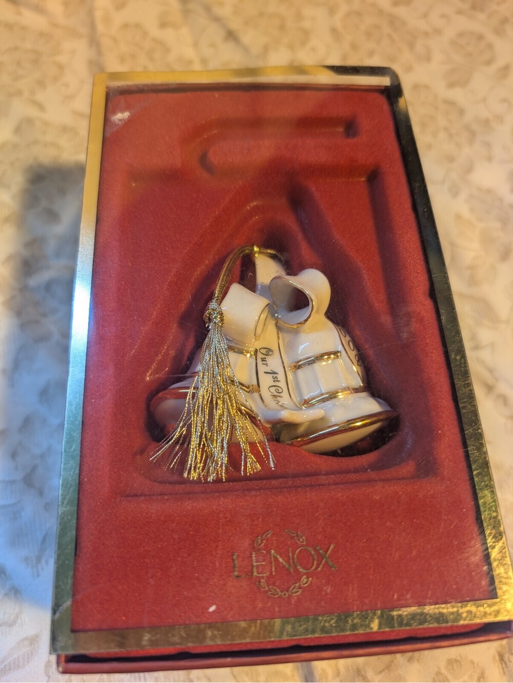 Lenox 2002 First Christmas Porcelain Bell Ornament